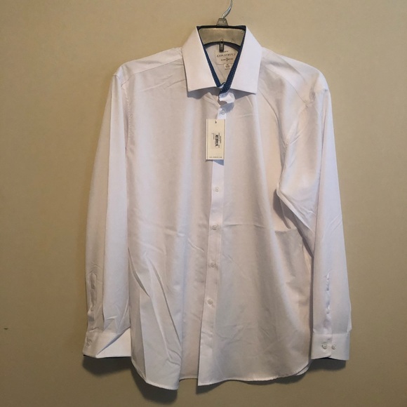 Solid Long Sleeve 4-Way Stretch Slim Fit Shirt - Picture 4 of 5